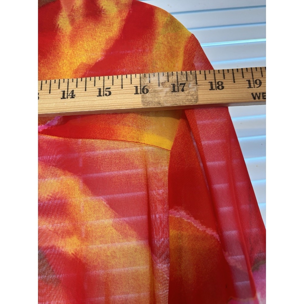 CLARA SUN WOO Tunic XL Abstract Semi Sheer Tuxedo Hem Artsy - Picture 8 of 9